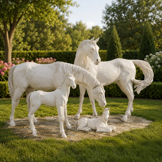Horse Family Decorative Sculpture Set