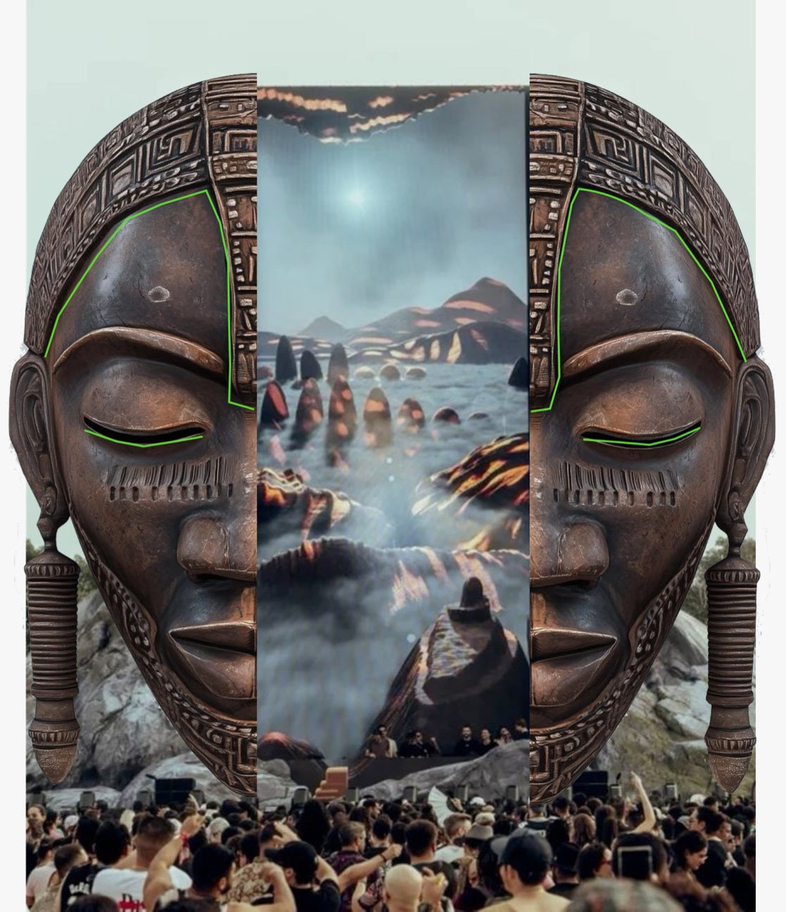 Large Tribal Face Wall Sculpture