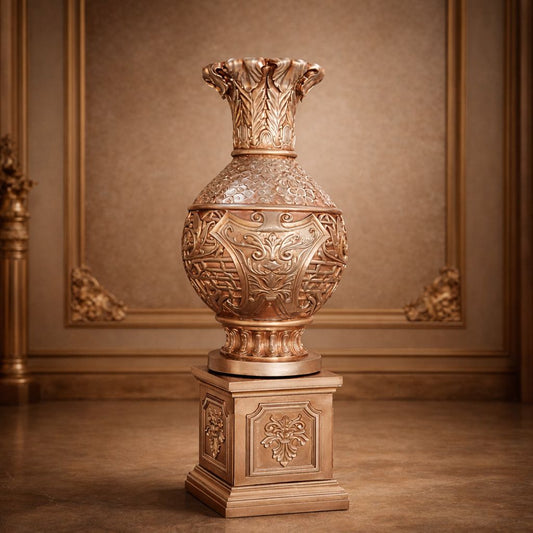 Royal Antique Decorative Urn Vase with Pedestal Base – Luxury Statement Décor