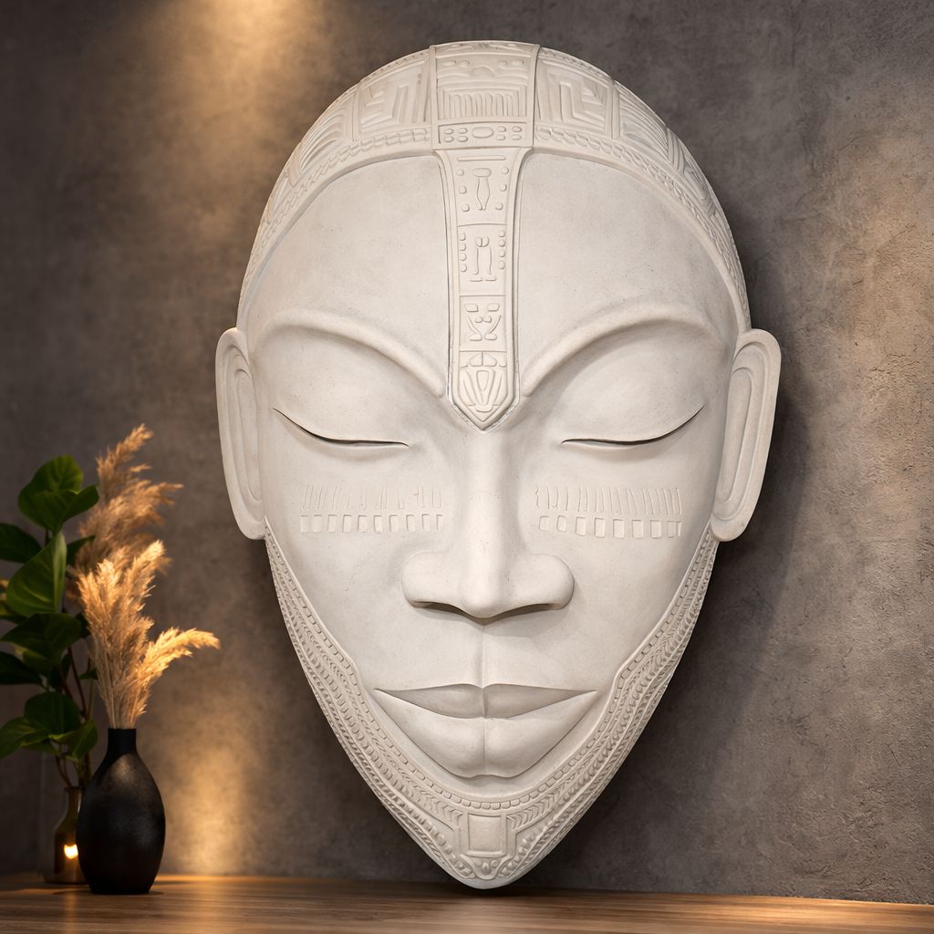 Large Tribal Face Wall Sculpture
