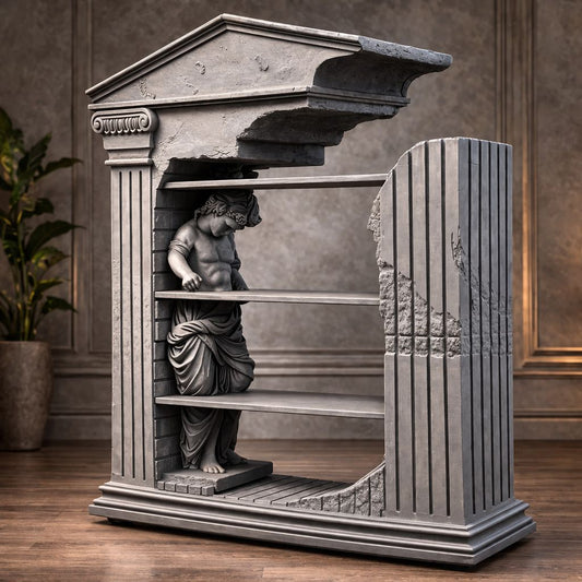 Vintage Roman Statue Bookshelf