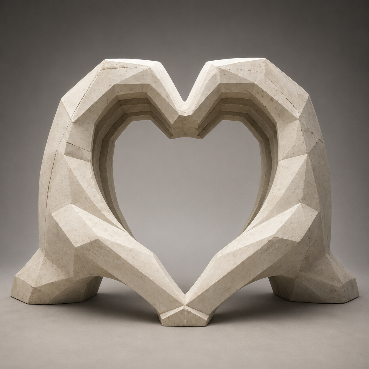 Modern Geometric Heart Decorative Sculpture
