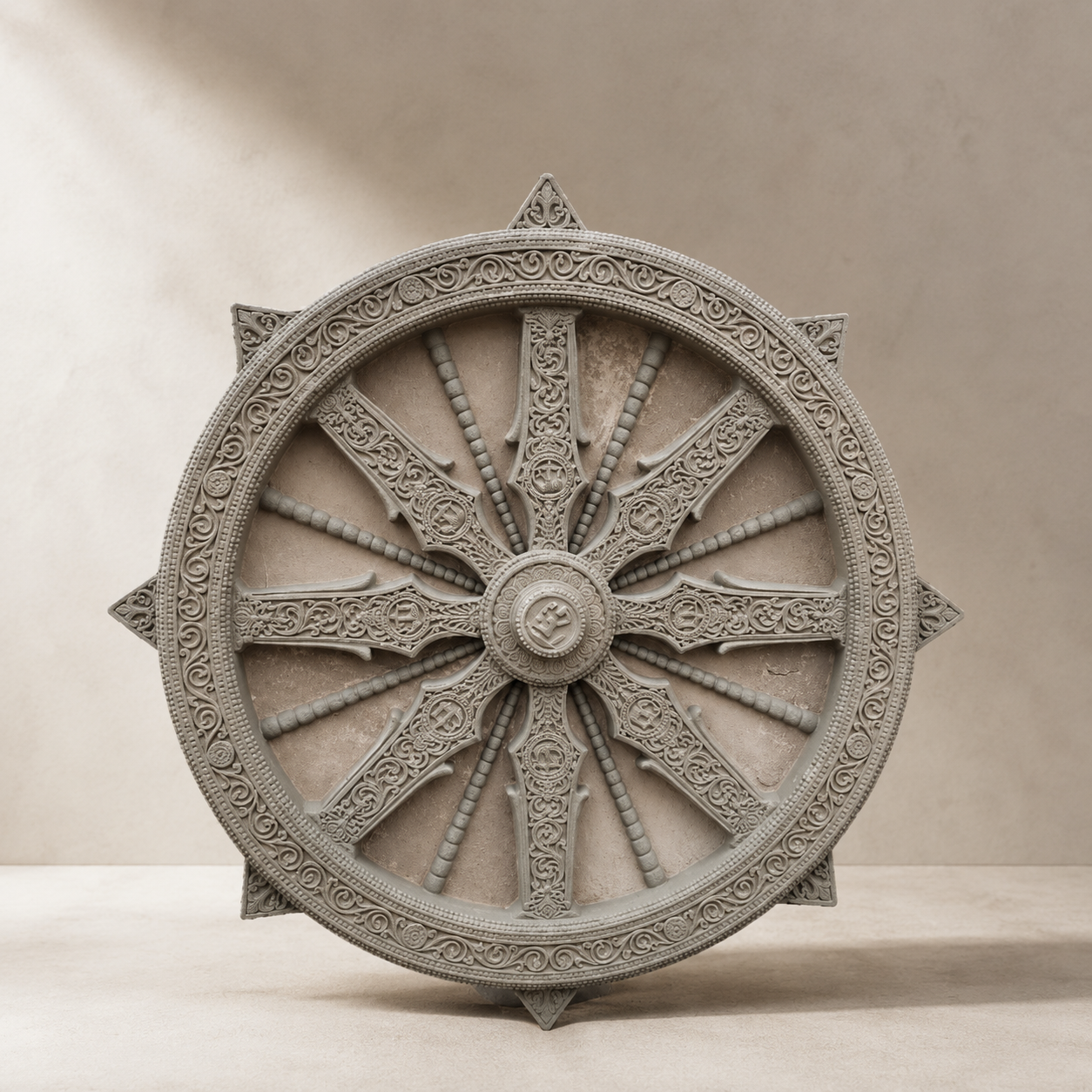 Intricate Carved Chakra Wall Panel