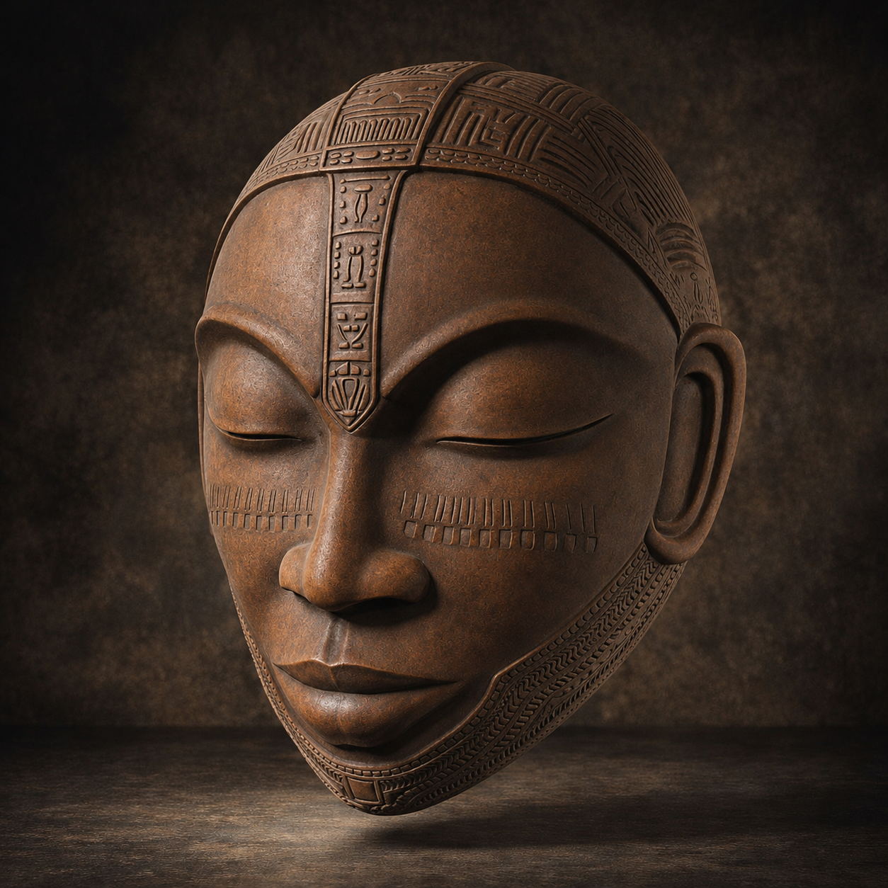 Large Tribal Face Wall Sculpture
